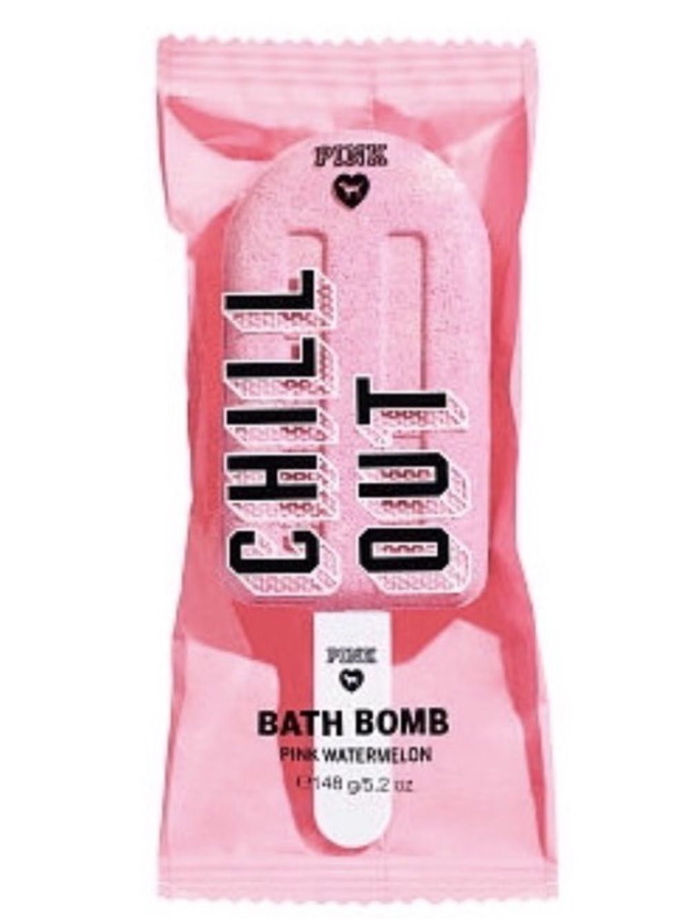 Pink Victoria's Secret Chill Out Pink Watermelon Bath Bomb Popsicle 5.2 Oz NWT